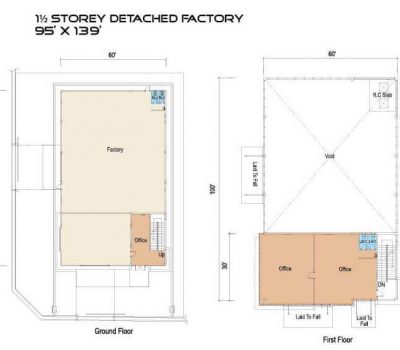 1-1-2 Storey Detached Factory 95x139